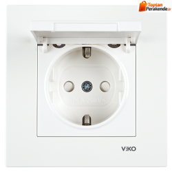 Viko Karre/Meridian Beyaz Kapaklı Topraklı Priz Mekanizma (Çerçeve Hariç)(Çocuk Korumalı) 90967012